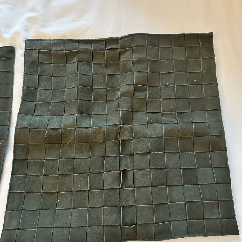 Pottery Barn Hunter Green Woven Accent Pillow (2)